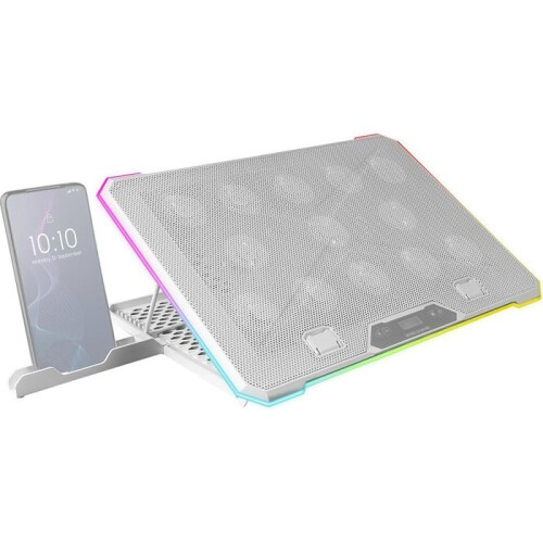 Support ventilato - Mars Gaming - MNBC13W RGB - Max 17" - Raffreddamento ottimale - Design compatto