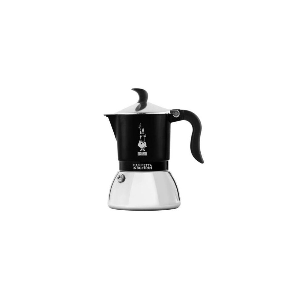 Bialetti Black,Brown Fiammetta Induction Moka Coffee Maker 4 Cups 0.18L Black Stainless Steel