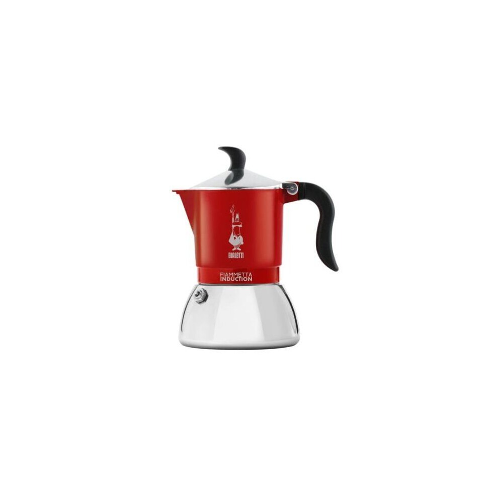 Bialetti Brown Italian Coffee Maker - Fiammetta Induction - 4 Cups - 0.18L - Red-Black