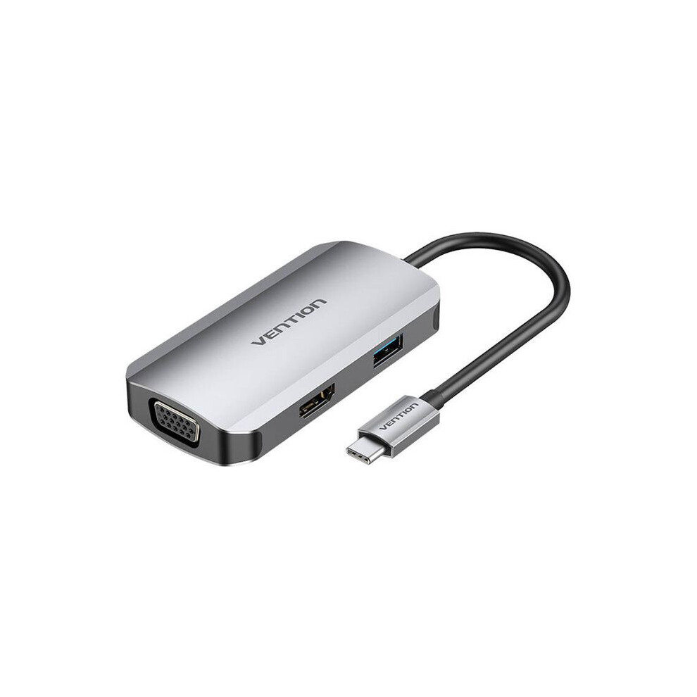 EstacióN De Acoplamiento USB-C - Vention - Toahb - Hdmi, Vga, Usb 3.0 - Power Delivery - 0,15 M Gris-image