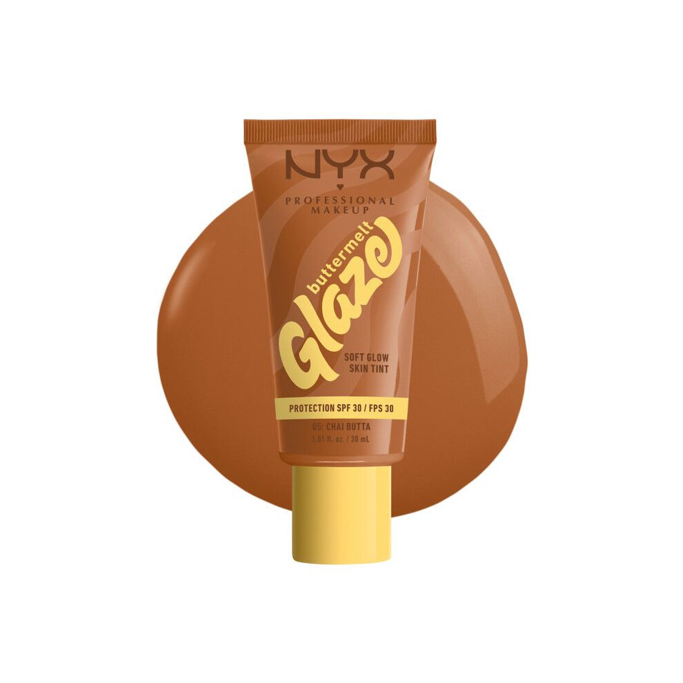 NYX Professional Makeup Skin Tint Buttermelt Glaze SPF 30 Chai Butta | With Niacinamide, Shea Butter, Mango Butter, Up To 12 Hour Wear, SPF 30, Soft Glow Skin Tint - Image 13