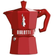 Italiaanse cafetière - BIALETTI - MOKA Exclusief - 3 kopjes - Stralend rood - Herzien vintage ontwerp