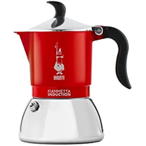 Bialetti Bialetti Fiammetta Induction Coffee Maker - 2 Cups - Red - Compatible with All Heat Sources