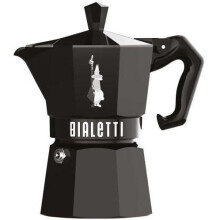 Italiaanse Cafetière - BIALETTI - MOKA Exclusief - 3 kopjes - Zwart - Aluminium - Vintage Ontwerp