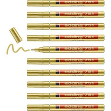 Marcatore di vernice edding 751 - Oro - 10 pennarelli vernice lucida - Punta rotonda 1-2mm