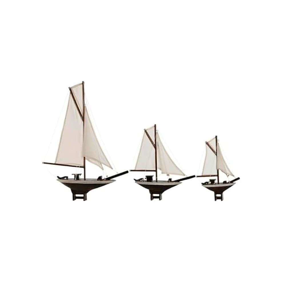 Home Esprit Figura Decorativa Bianca Marrone Mediterraneo 55 X 8 X 70 Cm (3 Pezzi)-image