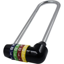 4 Digit Combination Padlock, Long Shackle Resettable Padlock, Heavy Duty Outdoor Waterproof Lock for Bicycles, Gates, Mountain Bike, Gym Locker