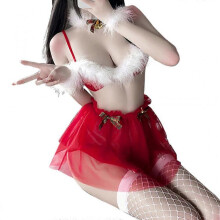 Women Sexy Lingerie Skirt Red Xmas Sleepwear Underwear Lingerie Cosplay Sets
