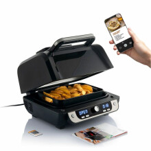 Fritadeira Air com Grelha, Acessórios e Livro de Receitas InnovaGoods Air Fryer Fryinn 12 em 1 6000 Aço Preto 6 L 3400 W
