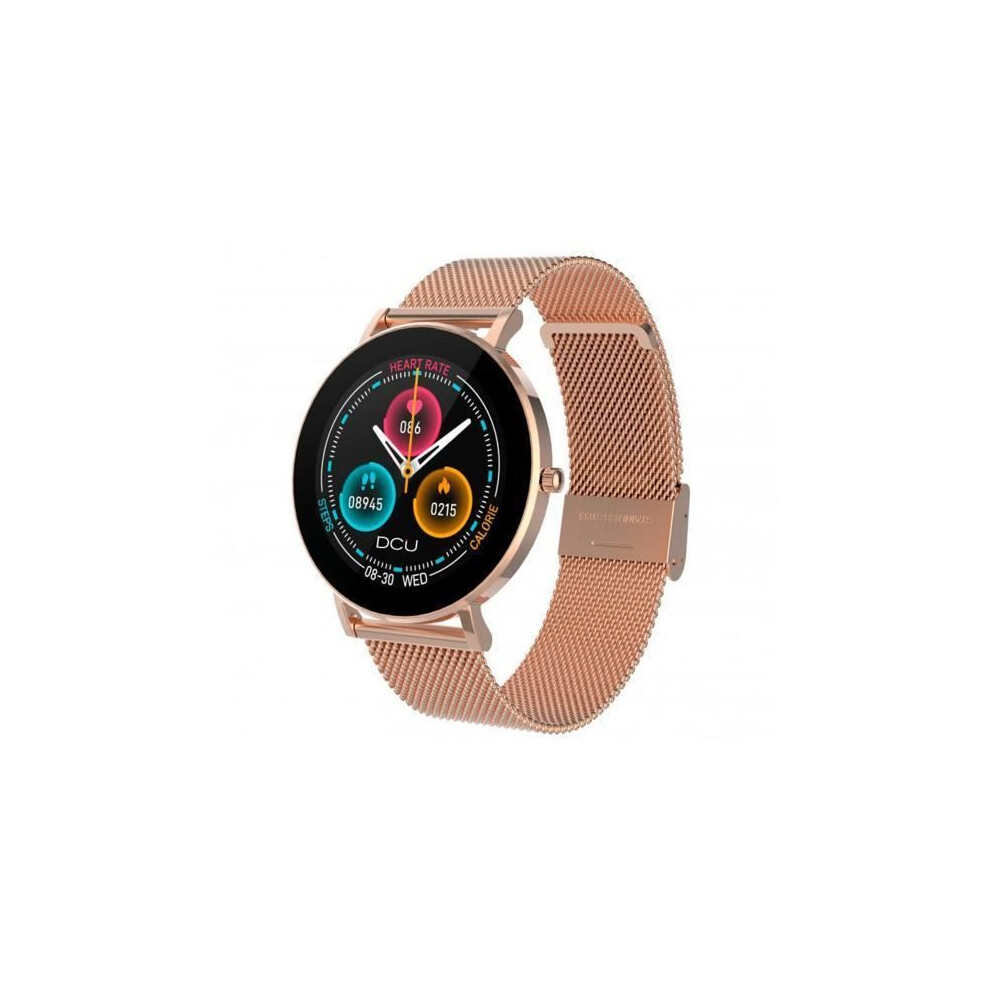 Dcu Gold 1.3" Round Dial Smartwatch Smartwatch Los Angeles In Rose With 1.3" Amoled Touchscreen, Connectivity