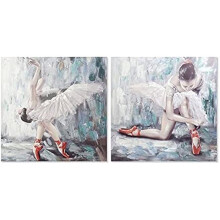 Tableaux - DEKODONIA - Bailarine - 100 x 100 cm - Conjunto de 2 - Decoração de parede contemporânea