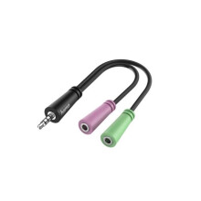 Audio kabel - Audio adapter - 3,5 mm mannelijke plug - Microfoon headset 3-pins - Zwart - Analoog