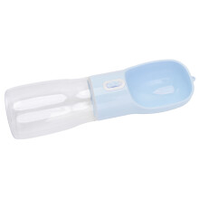 400 ml Hundewasserflasche Lebensmittelecht Leakproof Wassersparender tragbarer Hundenapf Spender mit Lanyard für Outdoor Blau