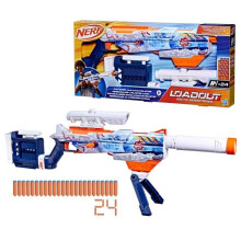 Nerf Loadout Arctic Zerostriker, blaster with 4 interchangeable accessories, 24 Nerf N1 darts, internal magazine 6 darts.