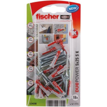 FISCHER - Cheville duopower 5x25 avec vis blister de 18