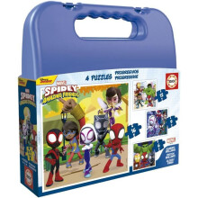 4 puzzle progressivi - EDUCA - Valigetta Puzzle Progressivi Spidey & I Suoi Fantastici Amici 6-9-12-16