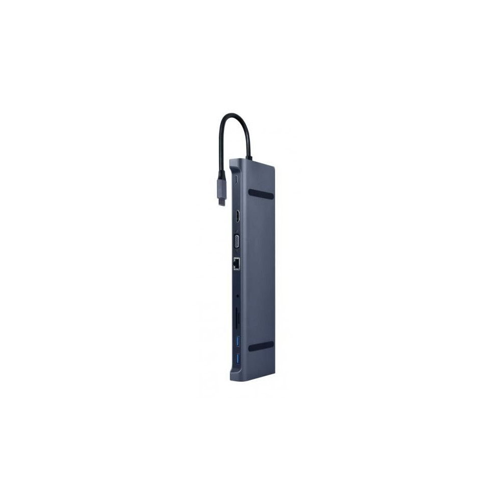 Gembird USB Type C multi port adapter 10 (USB-C, 10 Ports), Dockingstation + USB Hub, Grau - Bild 5