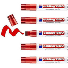 Marcatori permanenti - EDDING - 850 - Rosso - Punta obliqua 5-15 mm - Per marcature ampie