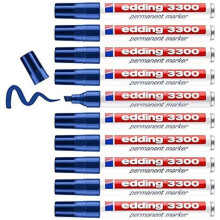 Marcatore permanente - EDDING - 3300 - 10 penne - punta obliqua 1-5 mm - resistente all'acqua