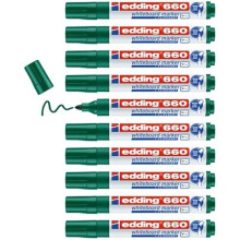 Marcatore per lavagne bianche - EDDING - 660 - 10 penne - Punta tonda 1,5-3 mm - Verde