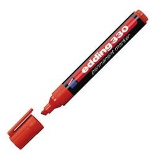 "Marcatori permanenti - Edding - 330 - Rosso - 10 pezzi - Punta obliqua 1-5mm"