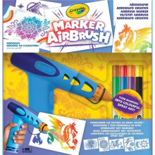 Kreatives Airbrush-Set - CRAYOLA - Airbrush-Marker - Waschbare Filzstifte - Wiederverwendbare Schablonen