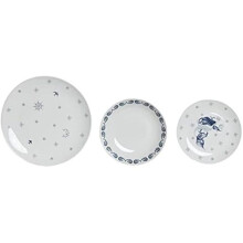Dinnerware Set - DKD HOME DECOR - Blue and White - Porcelain - 27 x 27 x 3 cm - Dishwasher safe