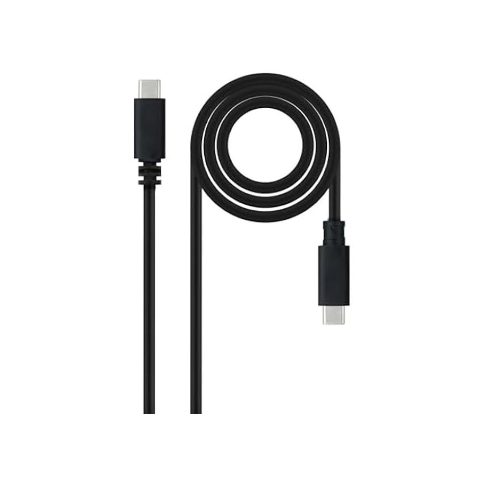 Nanocable 10.01.2301-L150 - Cavo Da USB-C A USB-C Da 3A, Uso Principale Per Telefoni Cellulari, Tablet, Laptop, Ecc. Usb 2.0, Carica Fino A 3 Ampere, Maschio-Maschio, Colore Nero, 1,5 Metri