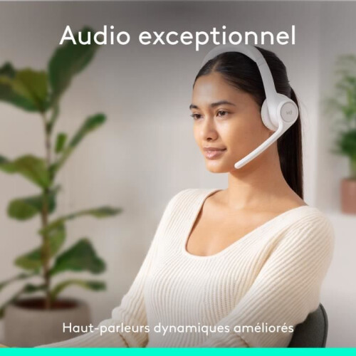 Logitech Headset - Wireless - Logitech - Zone 300 - Bluetooth - Anti-interference - White 2