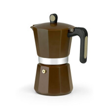 Caffettiera Italiana - Monix - NUOVA CREMA - 9 tazze - Crema - Compatibile con caffè macinato