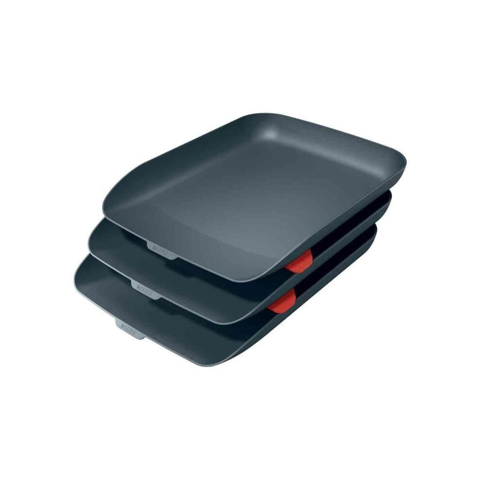 Leitz Gray Cozy Letter Tray Set, A4, Polystyrene,