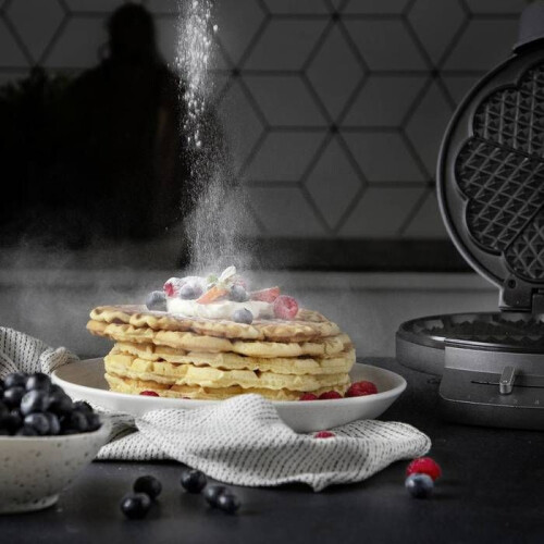 Princess Princess Waffle Maker Deluxe 5 waffles 1200 W prateado e preto 2
