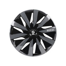 Enjoliveurs Sparco Lazio 14" Noir et Gris - Lot de 4 - Licence SPARCO - Design étudié et qualité de finition
