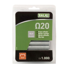 Ganci a rete - SALKI - Omega 20 - Confezione da 1000 - Zincato - Metallo pesante