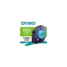 Rubans Plastique 12mm x 4m Schwarz/Grün für DYMO LetraTag LT100H Etikettendrucker