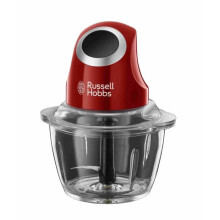 Mini Hachoir - RUSSELL HOBBS - Desire 24660-56 - 200 W - Glasschüssel 1 L - Edelstahlklingen - Rot und Schwarz
