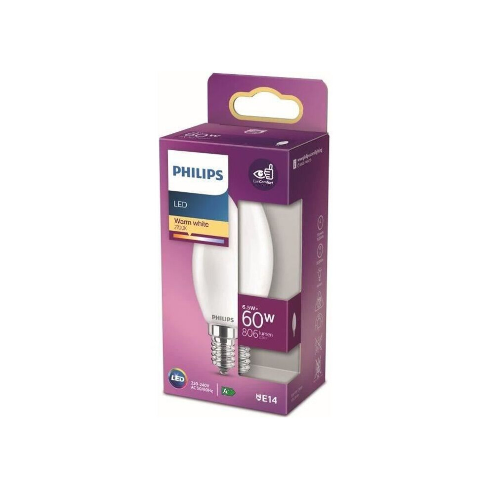 Philips Led Bulb - Non-Dimmable - E14 - 60W - Warm White
