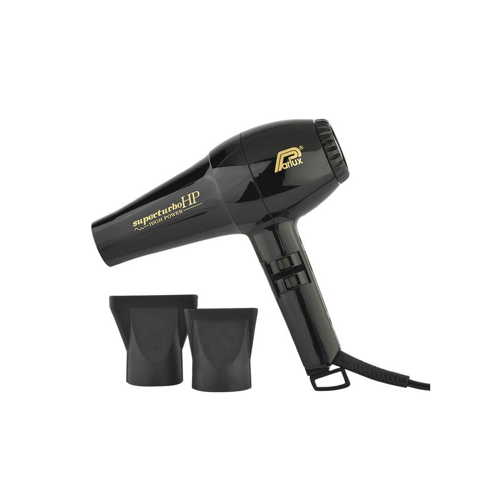 Parlux Black 2600 Hp Superturbo Dryer 2400 Watts - Powerful And Suitable For Curly Hair