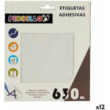 Etiquetas adesivas - PINCELLO - Ø 13 mm - Branco - 12 Unidades - Multicolorido
