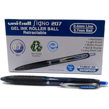 Roller pen - Uni-Ball - Signo UMN-207E - Blue gel ink - 0.7 mm tip - Box of 12