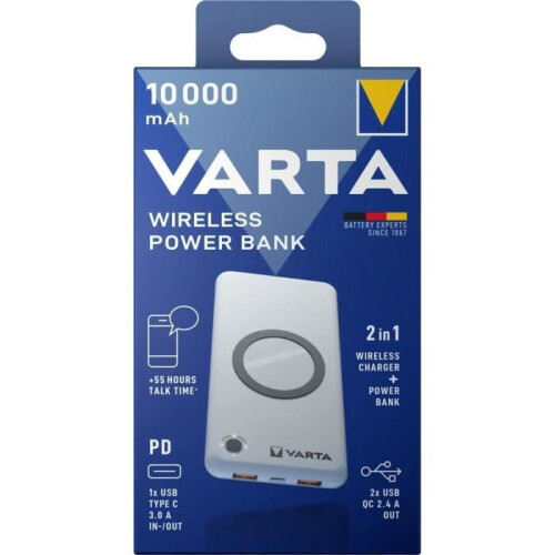 Varta Wireless Power Bank 10000 Câble USB-C 18W 57913101111 2