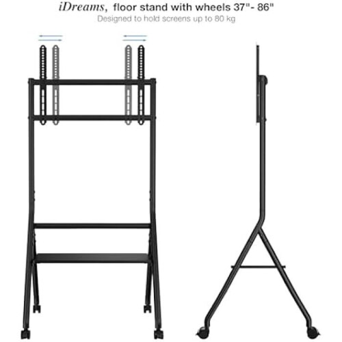 Suporte para TV - TOOQ - IDREAMS - Telas de 37 a 86 polegadas - Capacidade 176 lbs - Rodízios traváveis 1