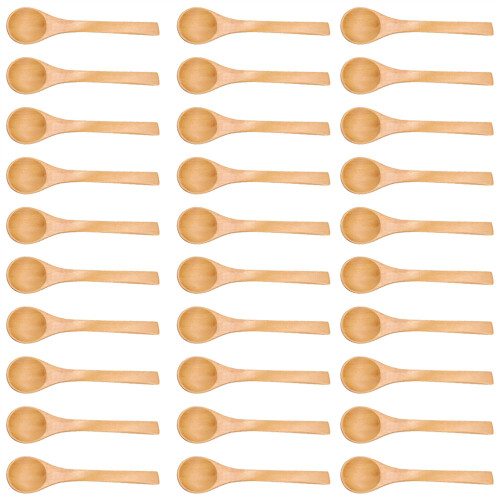 30pcs Mini Natural Wooden Children Spoon Kitchen