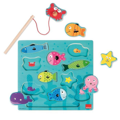 Puzzle incastro in legno magnetico: La Pesca