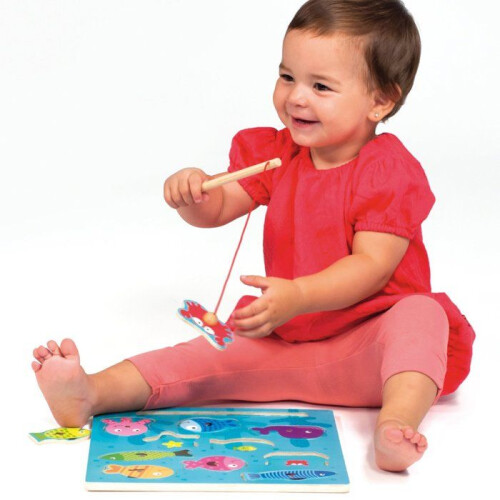 Puzzle incastro in legno magnetico: La Pesca 1