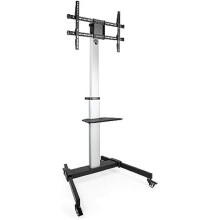 Suporte de piso em alumínio Hera com rodízios para telas de 37" a 86" - TOOQ FS1886M-B