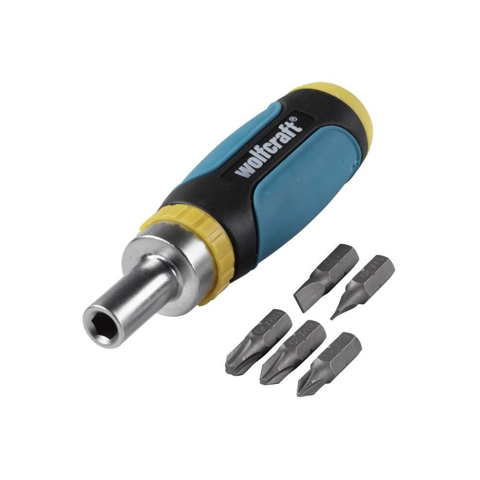 Photos - Screwdriver Wolfcraft 1 Mini ratchet  + 5 F/PH bits 
