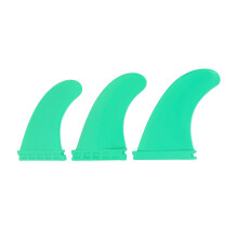 3 Stück Surfbrett-Flossen PVC Thruster Fin Surfing Board Zubehör für Longboard Stand Up Paddle Grün