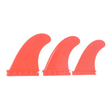 3 piezas de aletas de PVC para tabla de surf, tipo thruster, rojas, 210 g (7.41 oz)