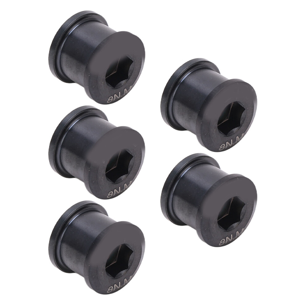 5Pcs Titanium Alloy 6.5Mm Bike Chainring Bolts Rust-Proof Black 7901341784921